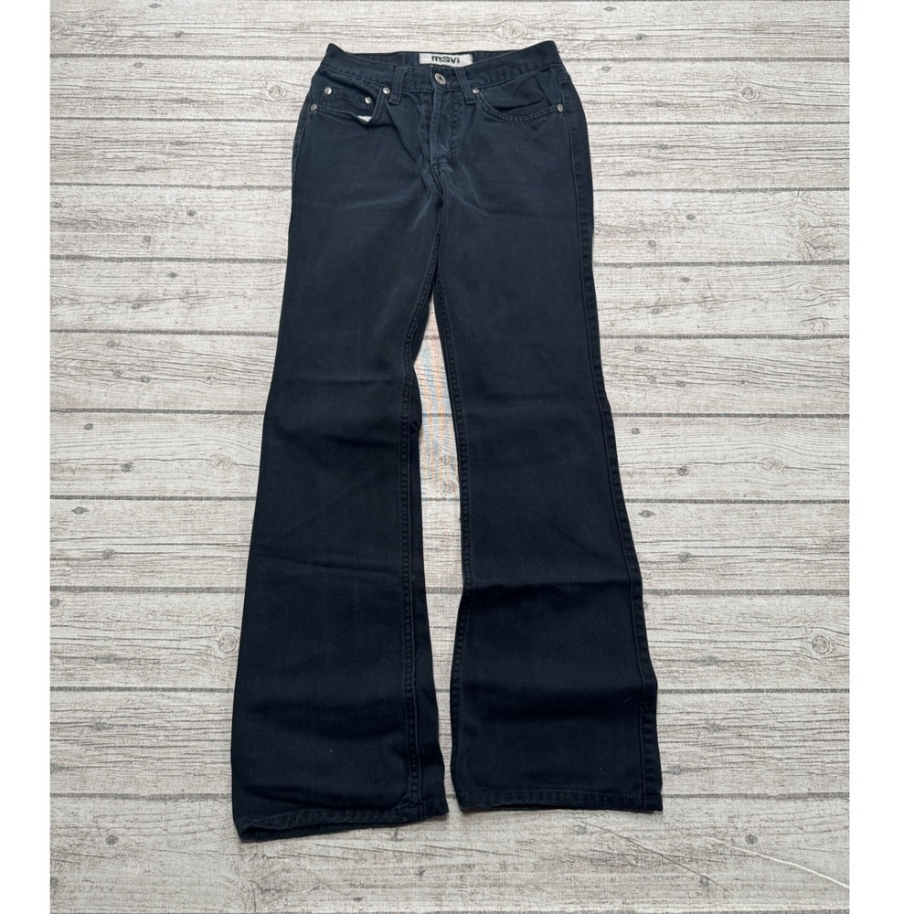Mavi Molly Jeans Women's 26x30 Black Denim Flare Leg Low Rise Slim Fit Retro Y2K